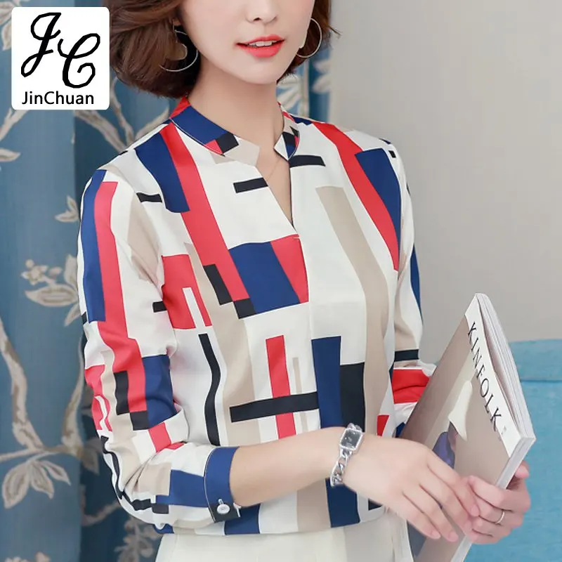 Новое поступление 2017 года Для женщин Блузки для малышек плед Шифоновая блузка