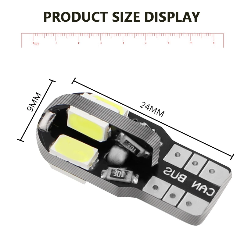 High Quality 2018 Car led 10PCS Canbus T10 8smd 5630 5730 LED car Light NO OBC ERROR W5W 194 SMD Led Bulb | Автомобили и