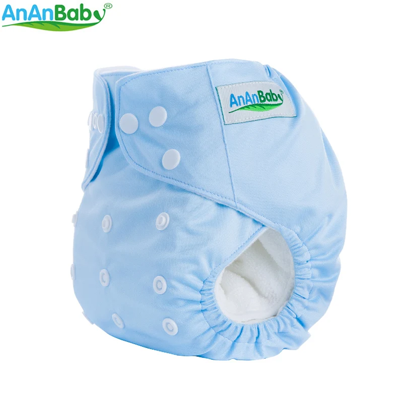 AnAnBaby тканевые подгузники для детей, одноцветные многоразовые и водонепроницаемые и дышащие детские моющиеся подгузники, подходят для 3-15 кг Серии A