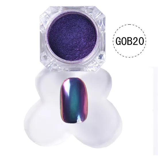 Color GOB20 1 коробка блеск для ногтей Пудра Хамелеон Смешанные Красочные Голографический лазерный порошок для ногтей хром пигмент пыль дизайн ногтей DIY инструмент дизайна - Цвет: Color GOB20
