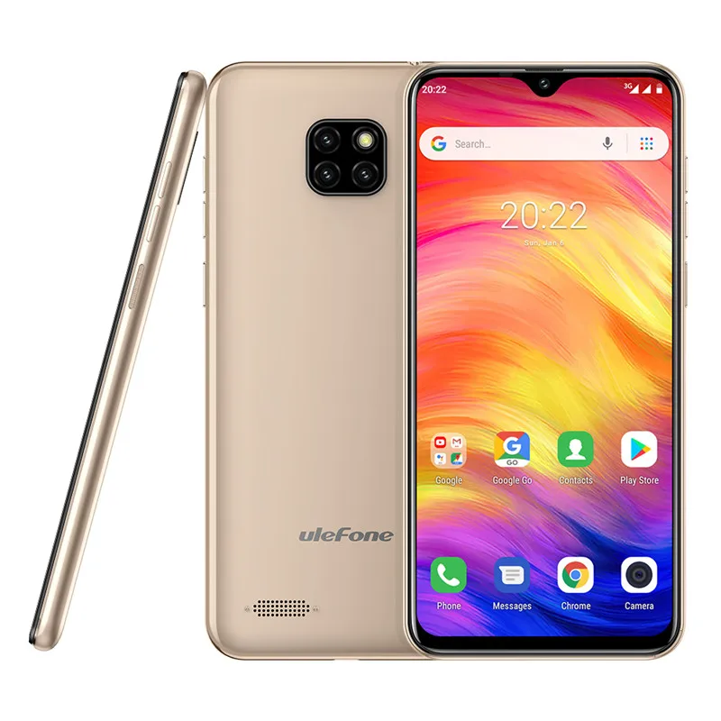 gold Смартфон Ulefone Note 7, 19:9, 6,1 дюймов, экран в виде капли воды, четырехъядерный аккумулятор 3500 мАч, 16 Гб ПЗУ, мобильный телефон на Android 9,0, мобильный телефон - Цвет: gold