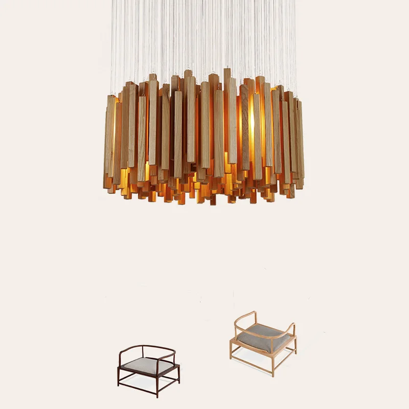 Solid wood modern pendant light Chinese Nordic creative minimalist living room dining ball wooden lamp|pendant lamp|wood lampmodern |