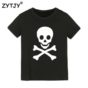 Детская футболка с принтом черепа, футболка для мальчиков и девочек, детская одежда для малышей, Забавные футболки, Прямая поставка