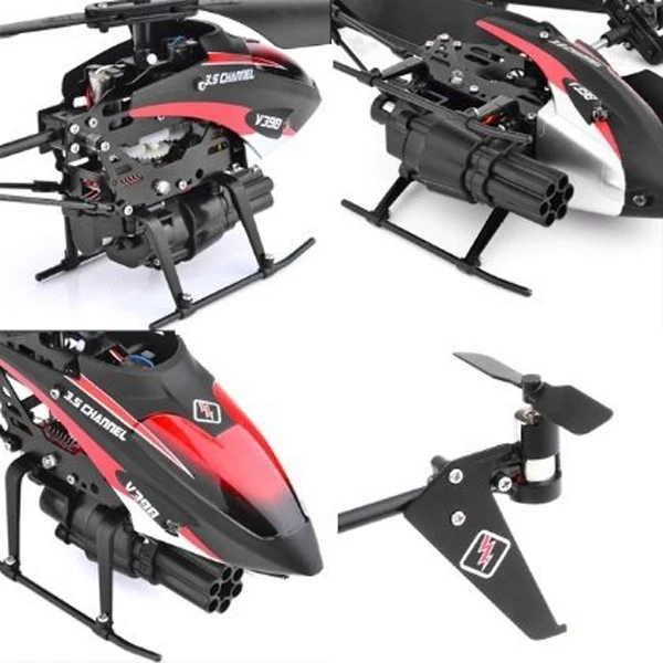 WLtoys V398 Вертолет 3 5-CH ракеты Запуск ИК-пульт дистанционного управления с