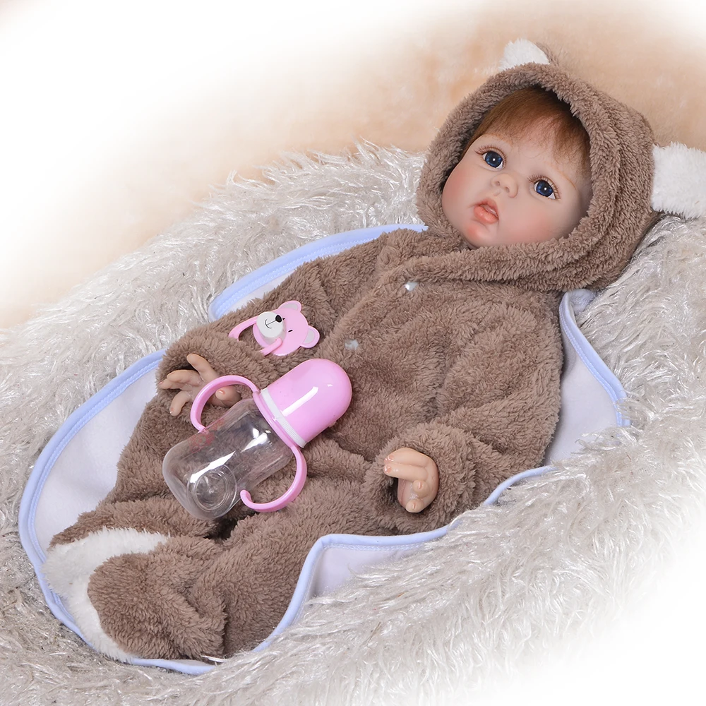Силиконовая кукла Reborn для девочек 55 см Реалистичная bebe новорожденных подарок на