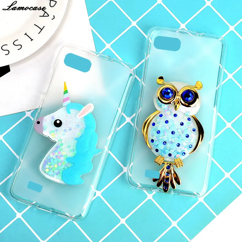 For Vertex Impress Luck Case Cover Silicone Soft Phone Bag Dynamic Quicksand Cute Animal Owl Unicorn Girl Protective Shell |
