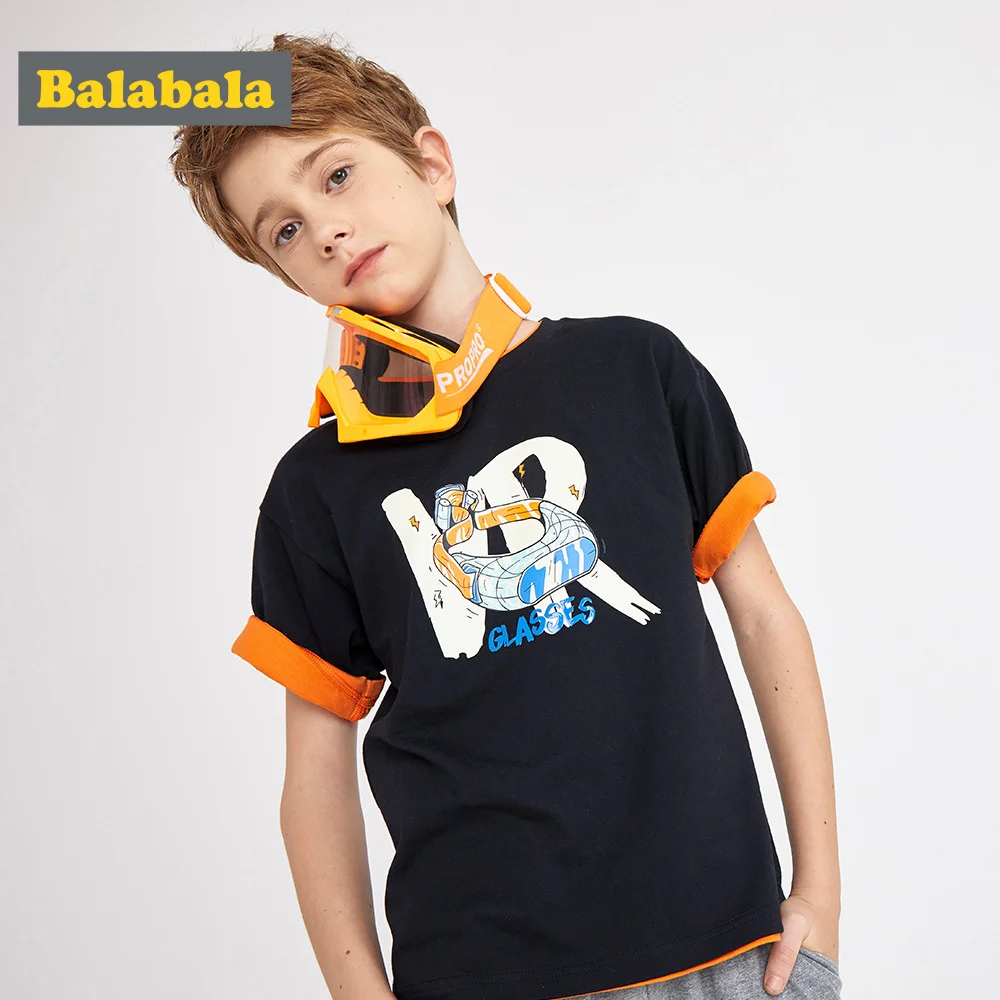 BalabalaBoys/футболка 2019 г. Новая летняя детская одежда с короткими рукавами для