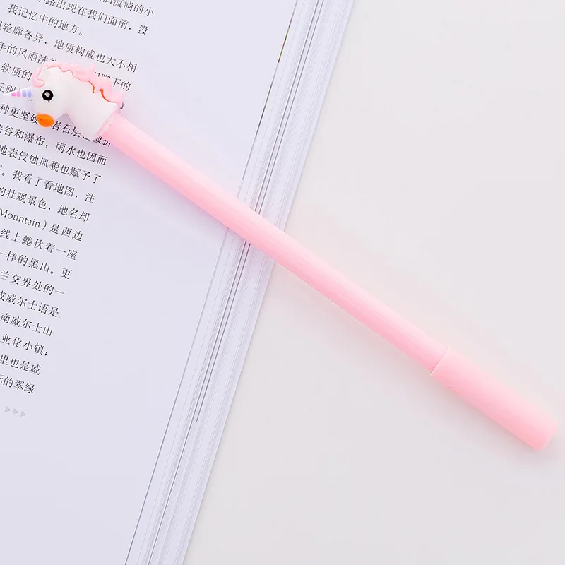 F-pink 0,38/0,5 мм креативный Единорог Фламинго гелевая ручка подпись ручка Escolar Papelaria для офиса школы канцелярские принадлежности подарок - Цвет: F-pink