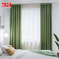 modern solid faux linen curtains for living room plain drapes shade for bedroom window treatments single panel decorative green