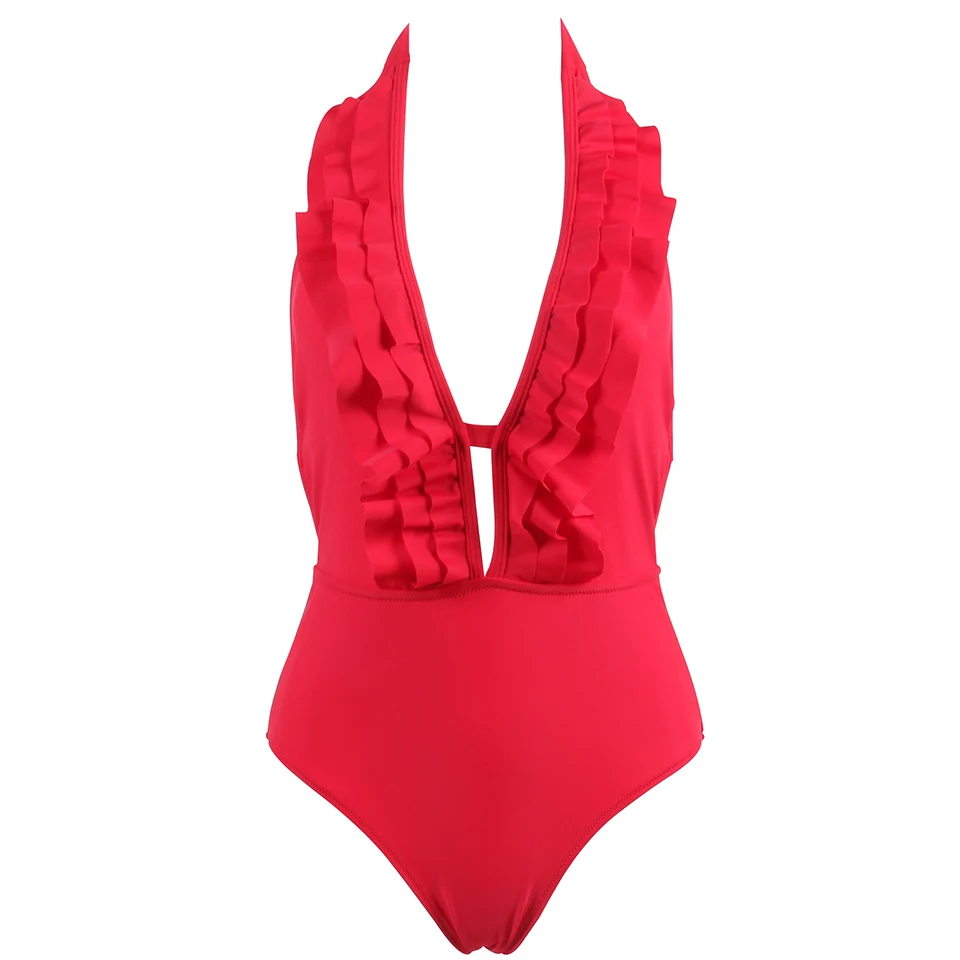 Женский купальник с открытой спиной SAMEGAME купальники оборками монокини лето