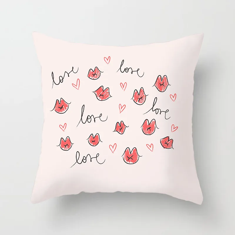 

Fuwatacchi Valentine Cushion Cover Love kiss Printed Pillow Cover Festival Gifts For Sofa Car Decorative Pillowcases