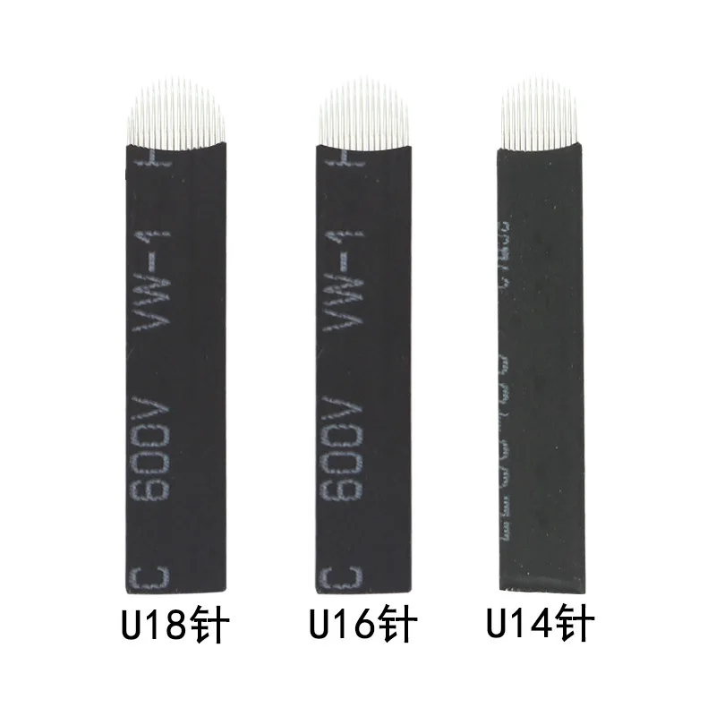 

50pcs 0.18mm Microblading Needles 912 14 16 18 21 Pin U Shape Permanent Makeup Eyebrow Tattoo Needles Blade for 3D Embroidery