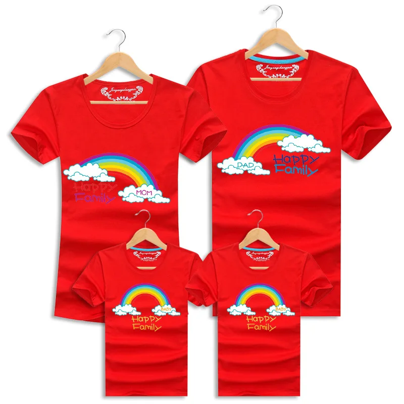 Семьи сопоставления одежда Родитель-ребенок Случайный Наряд розовый радуга