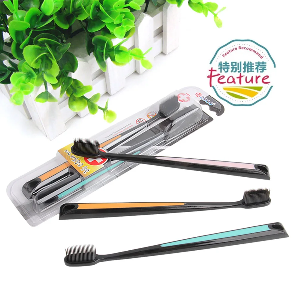 2 шт./упак. черная бамбуковая зубная щетка эко удобная Зубная Мягкая из древесного