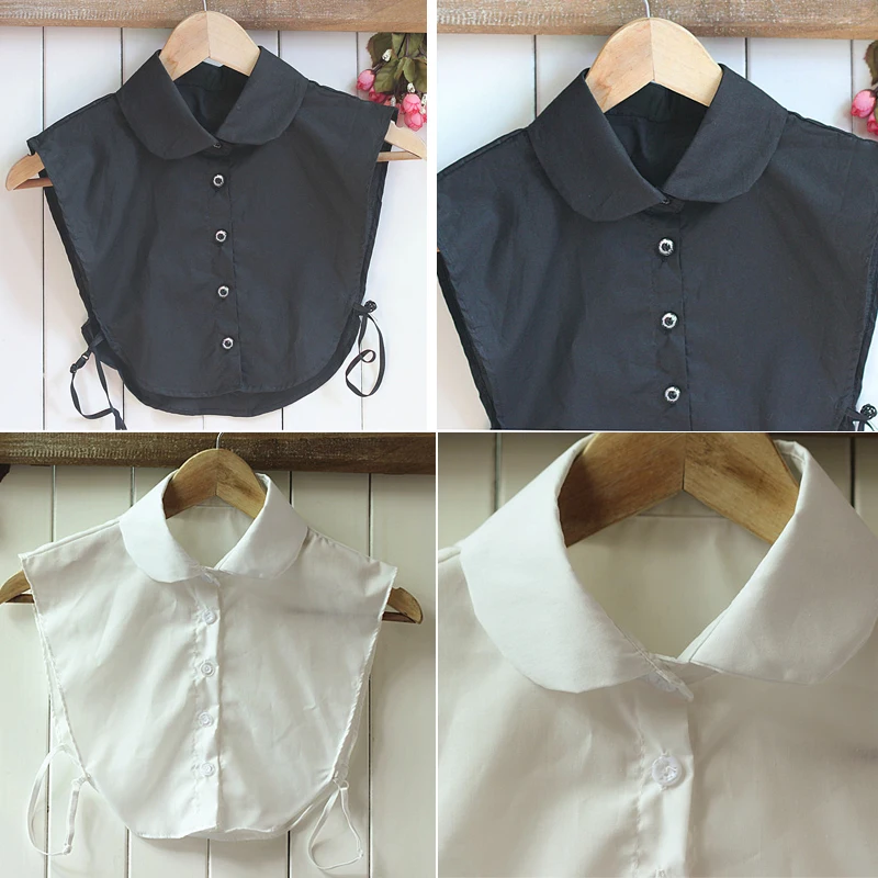Женская винтажная блузка белая и черная съемный воротник|detachable collars for women|detachable