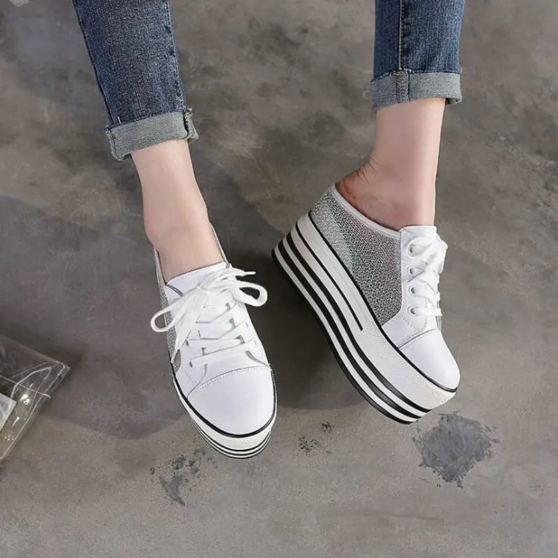 Женские сетчатые туфли на танкетке Повседневные Дышащие шлепанцы плоской