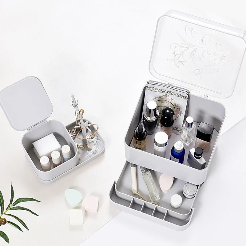 2 шт. контейнер для ювелирных изделий косметический кейс офисные коробки макияжа