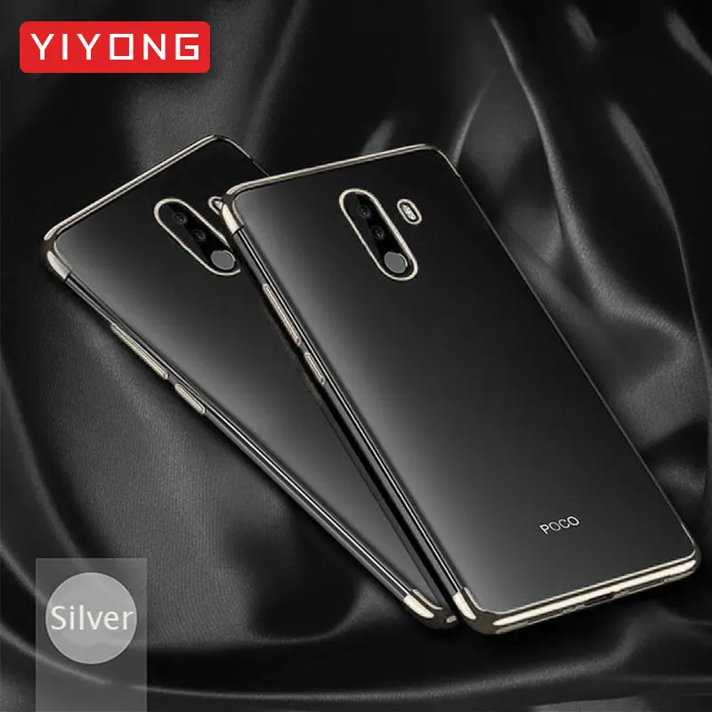 Silver PocoPhone F1 чехол Clear YIYONG Роскошный тонкий чехол из ТПУ на заднюю панель Xiaomi PocoPhone F1 силиконовый мягкий чехол для Xiomi Redmi Poco F1 чехол - Цвет: Silver