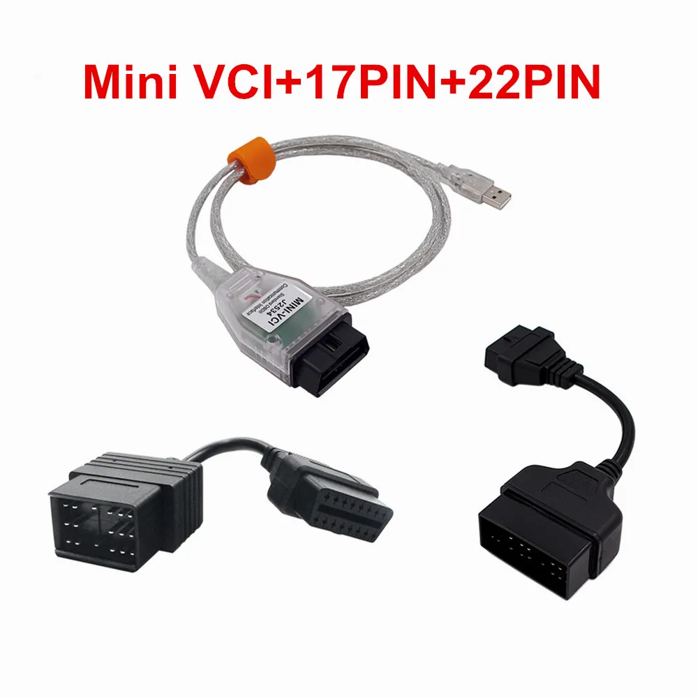 Последний V14.20.019 мини VCI интерфейс для TOYOTA TIS Techstream MINI-VCI FT232RL чип J2534 OBD2 Диагностический кабель - Цвет: Черный