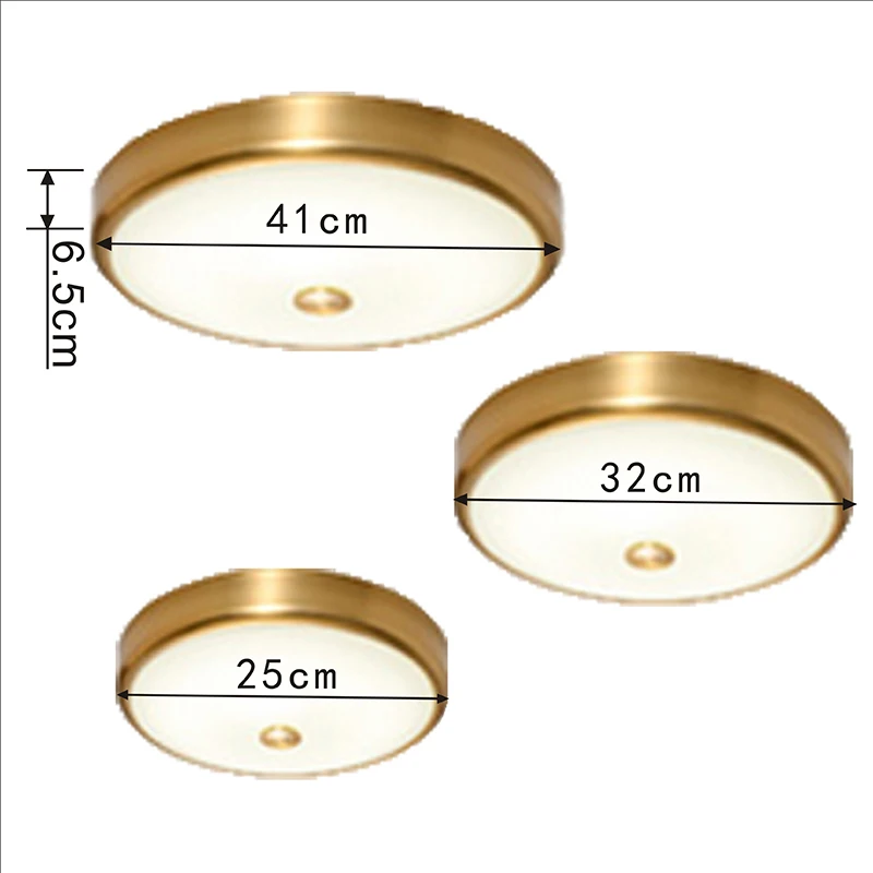 

Round Glass shade LED Ceiling Light Living Room Bedroom Illuminated Brass Metal Modern ceiling lamp Restaurant Aisle Corridor