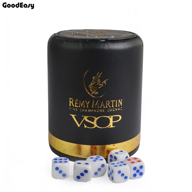 VSOP кожа + пластиковый стаканчик для игральных костей набор с 6 шт. Акриловые