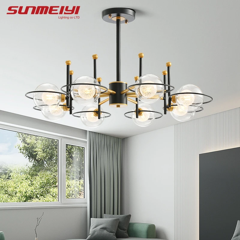 Современная в виде стекляного шара светодиодный люстры для гостиной кафе lustre