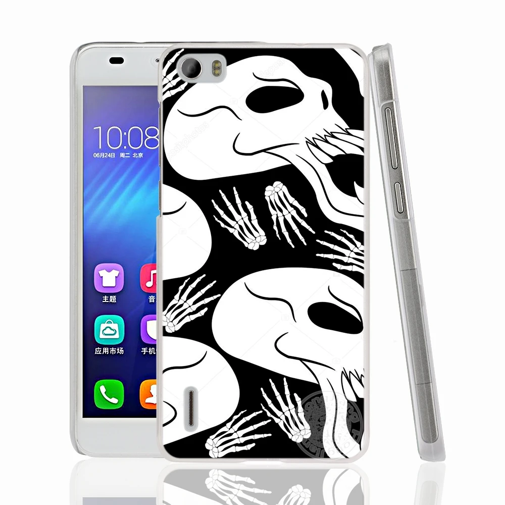 HAMEINUO Хэллоуин череп мультфильм сотовый телефон чехол для huawei honor 3C 4A 4X 4C 5X 6 7 8 Y3 Y5 Y6