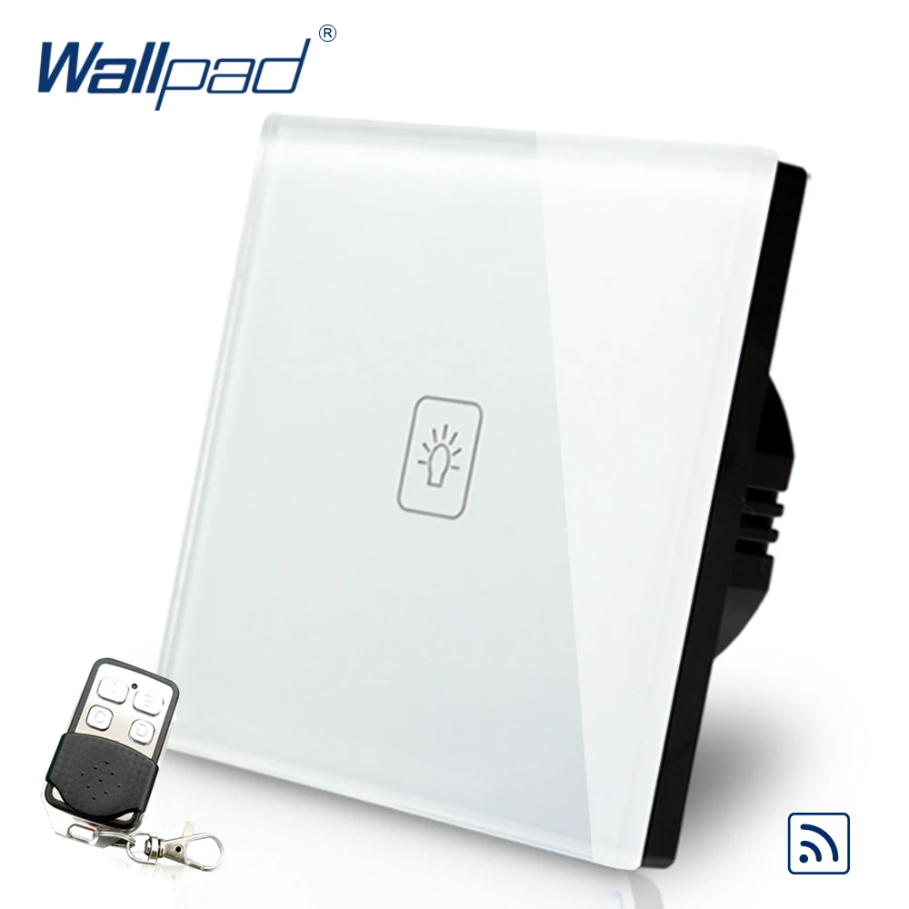 

Smart Dimmer 1 Gang Remote Switch Wallpad White Tempered Glass Wireless European EU Dimmer Remote Touch Switches Free Shipping