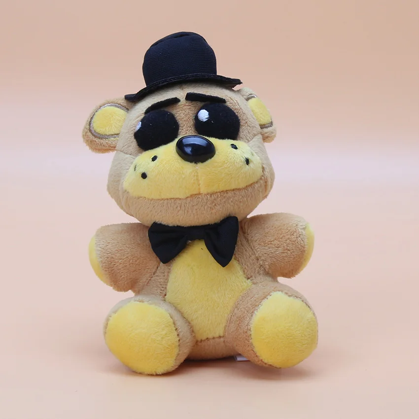 14 см плюшевые игрушки кукла кулон пять ночей у Фредди 4 FNAF мангл Фокси медведь Фредди Бонни и Чика плюшевые брелки фигурка игрушки - Цвет: golden freddy 14cm