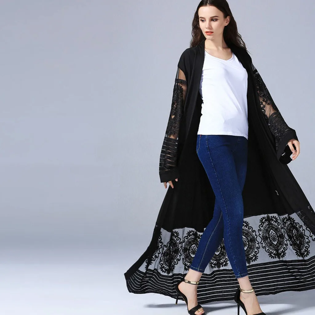 

CHAMSGEND Womens Dress Muslim Abaya Robes Summer Ladies Home Dresses Stylish Kaftan busana muslim anak perempuan 2019 NEW L0413