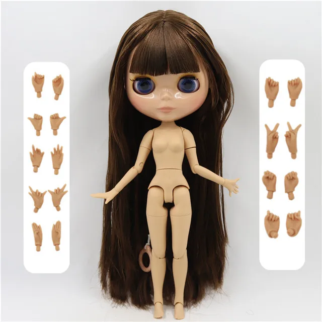 tan skin Фабрика blyth кукла 1/6 bjd шарнир тела темная кожа матовое лицо, фиолетовые волосы, кукла без одежды 30 см BL7216 - Цвет: tan skin