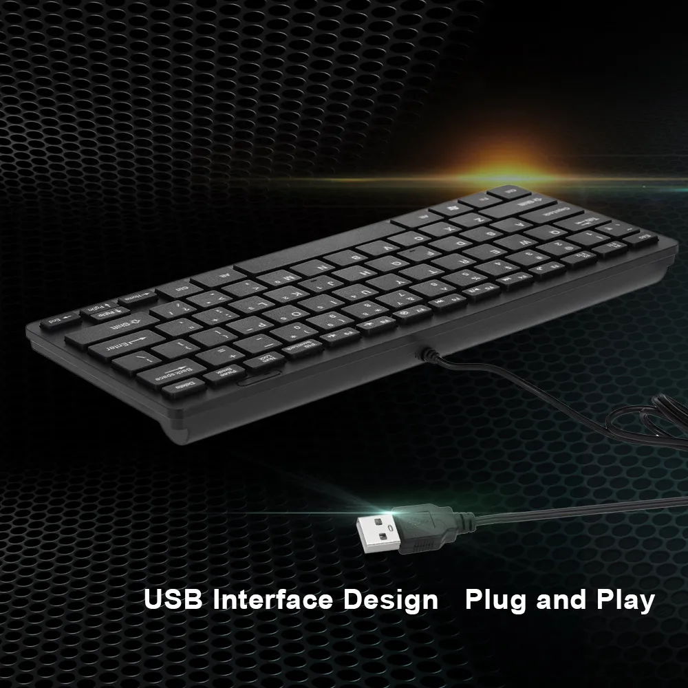 RL-K7 Мини Проводная USB клавиатура 78 клавиш маленькая Водонепроницаемая клавиатура для ноутбука ПК настольный компьютер офис