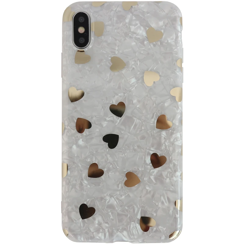 GlamPhoneCase Fritillaria Золотое любовное Сердце чехол для телефона в горошек iPhone X XS Max XR