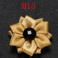 M13 BoYuTe, 10 шт., высокое качество, ручная работа, ткань, цветок, лацкан, булавка для жениха, свадебная бутоньерка, нагрудные булавки для мужчин, броши - Окраска металла: M13