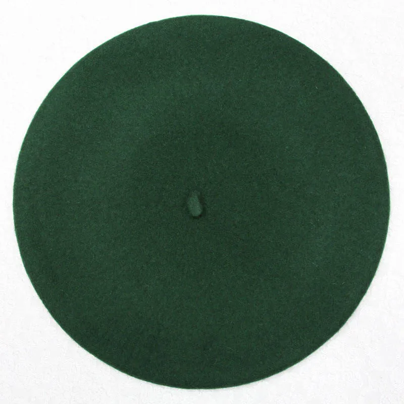 Dark green 23 Цвета! Самая низкая цена женские натуральная шерсть Берет Шапки Повседневное лес Стиль береты с козырьком Карамельный цвет качество Fedoras SY746 - Цвет: Dark green