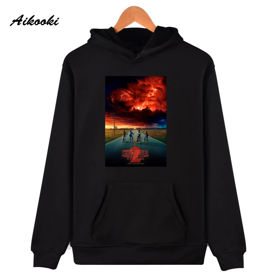 Странные вещи толстовки Толстовка мужская одежда пуловер хип хоп с капюшоном