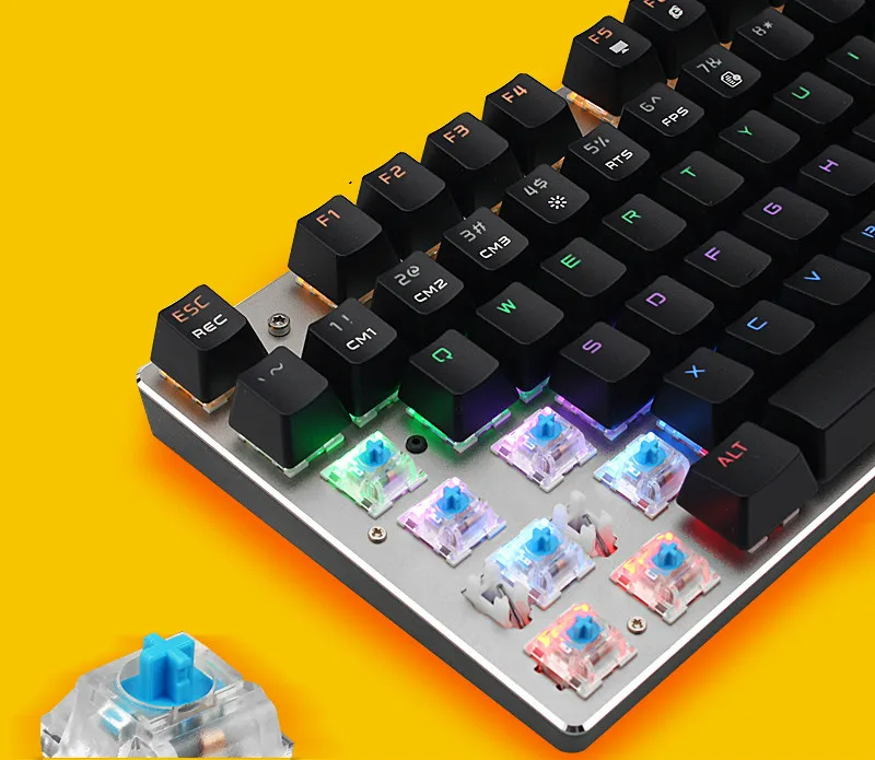 Zero подсветкой Механическая игровая клавиатура 87/104 ключей синий/черный/красный