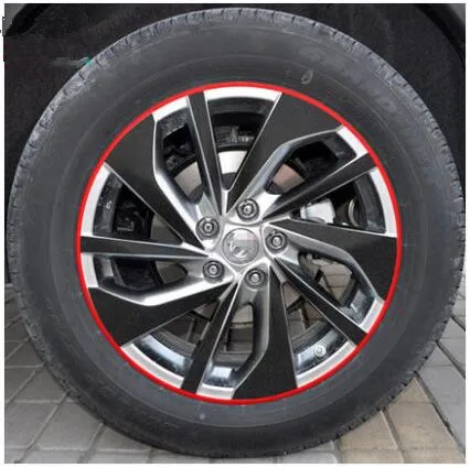 Пламя углеродного волокна 17 дюймов колеса/обода наклейка для Nissan X-Trail Z2CA693 - Название цвета: D