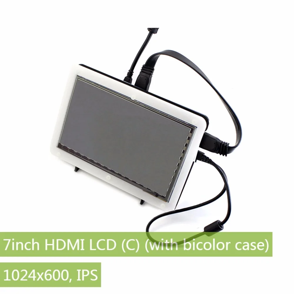 ЖК экран Waveshare 7 дюймов HDMI (C) Двухцветный чехол емкостный сенсорный 1024*600 для Raspberry