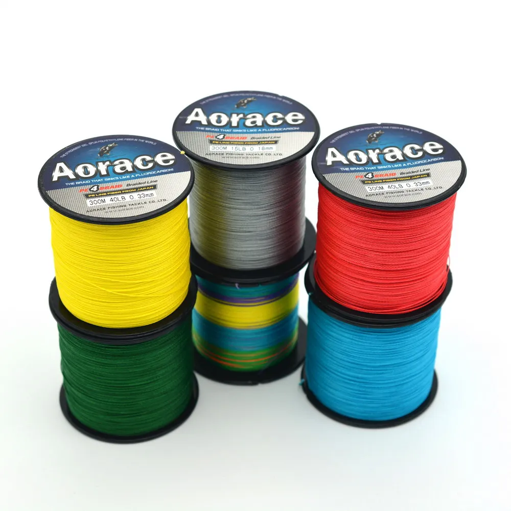 300 м плетеная рыболовная леска 8LB 90LB мультижелтая/зеленая/синяя/красная/серая полиэтиленовая для больших