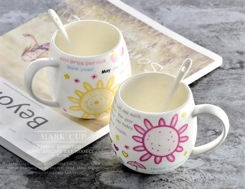Креативная кружка Cute Bone china 430 мл Подарочная кофейная керамическая картонная