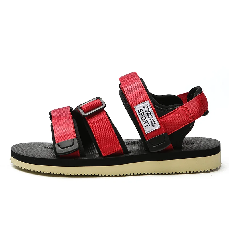 Для мужчин холст сандалии новые летние повседневная обувь Hook &amp loop черный