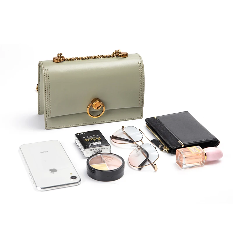 

Summer Mini Flap Shoulder Bag for Women PU Leather Green Chain Crossbody Messenger Bag Simple 2019 Ladies Travel Handbag