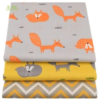 chainhoyellow fox cartoon printed twill cotton fabricdiy quilting sewing for babychildren sheetpillowcushiontoys material