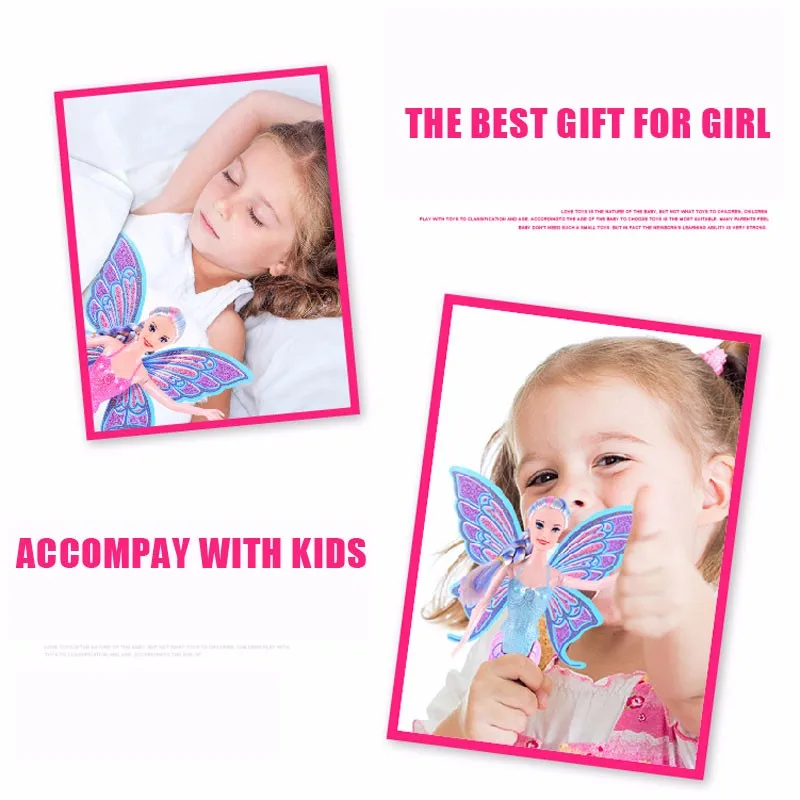 Кукла Русалка игрушка с крыльями 40 см модные куклы русалки для девочек принцессы