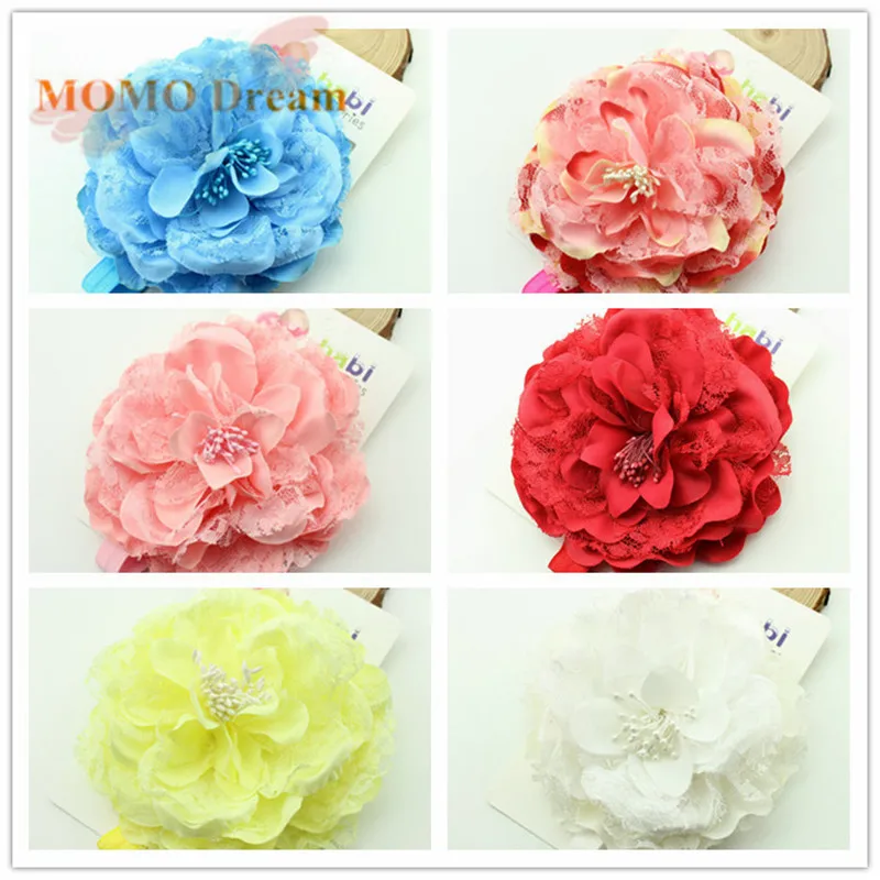 Пион цветок Кружева Головная Повязка Дети Цветочным Узором Аксессуары Для Волос