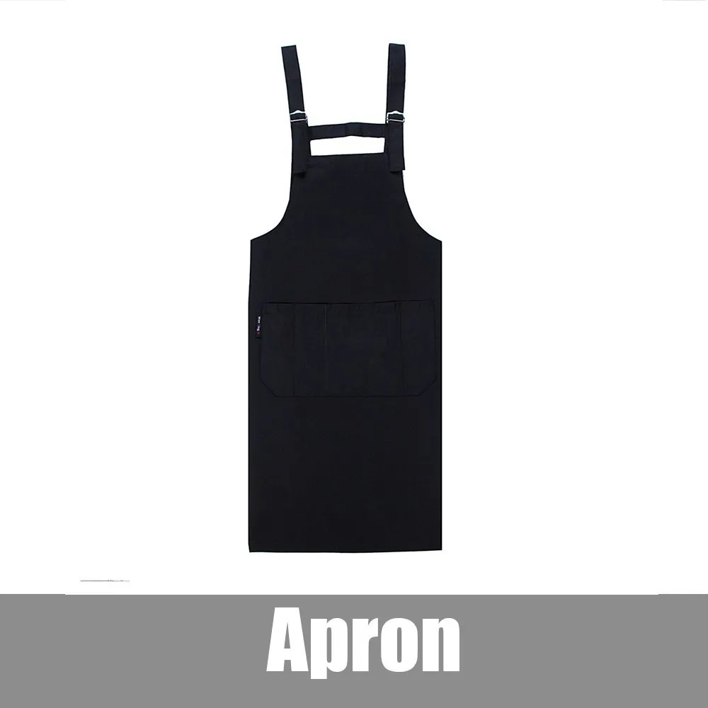 Black Apron Высокое качество унисекс кухня отель кофе магазин пекарня шеф-повара официанта униформа для уборки рабочая одежда без рукавов "H" фартуки - Цвет: Black Apron