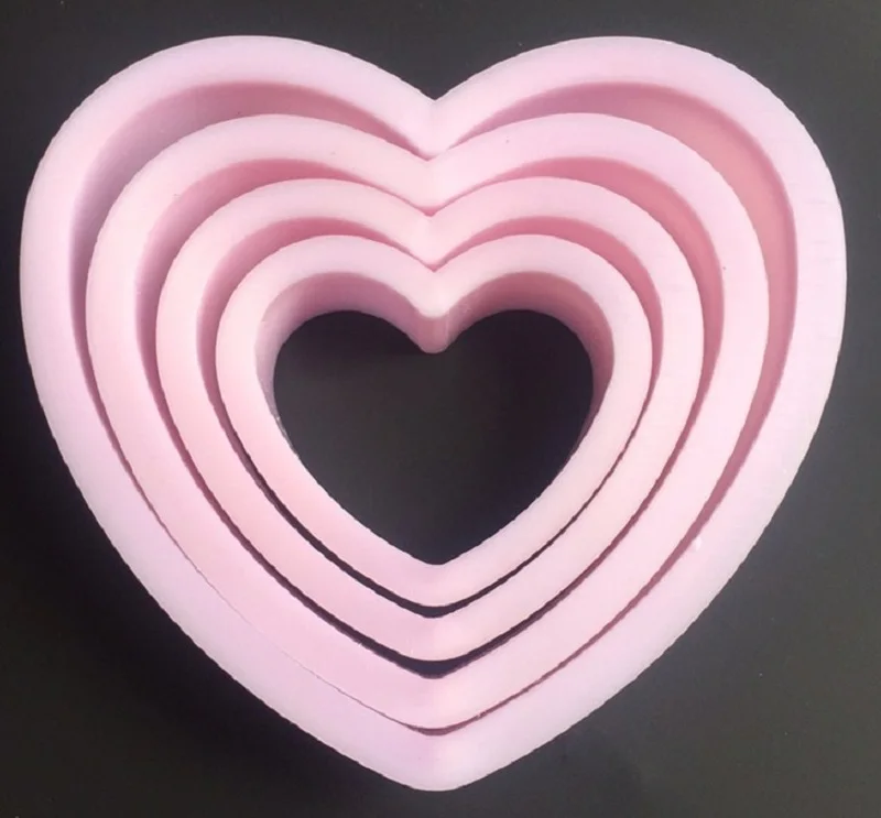 Kitchen DIY Creative 4pcs/set Heart Shaped Plastic Cake Mold Cookie Cutter Biscuit Stamp Sugar Craft Decorations A1219 | Дом и сад