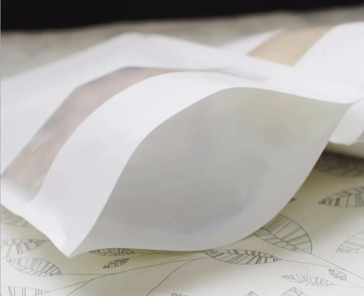 30 шт. скраб белая крафт бумага Бумага сумка хранилище CPP застежки молнии/ziplock