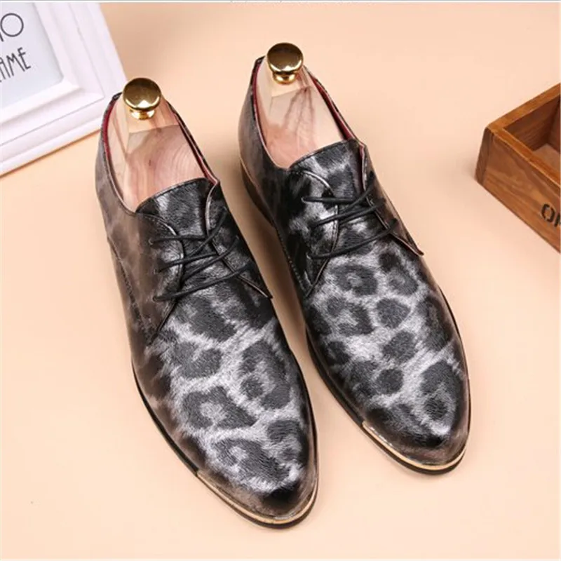 Style 7 Movechain/новые модные мужские леопардовые туфли из лакированной кожи; мужские свадебные туфли; деловые оксфорды; Мужские Повседневные Вечерние туфли на плоской подошве - Цвет: Style 7